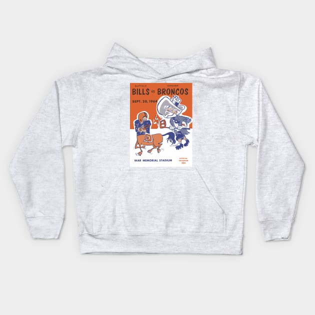 Vintage Buffalo Bills Program Kids Hoodie by DirtyD